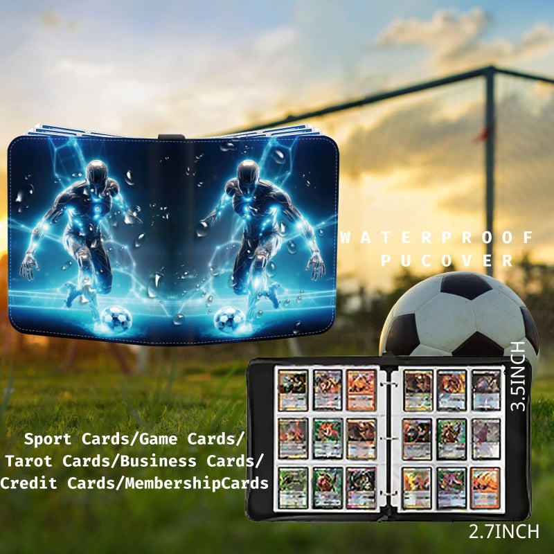 CHIMORY Soccer Card Binder 900 Pockets  Trading Card Binder Soccer Sports Card Holder with 50 Removable Sleeves  Double Sided Pocket Sport Card Collection PU Leather Collectible Trading Card Albums - Image 4